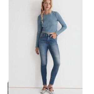Madewell 10" high rise skinny jeans in Cayer wash, sz 25